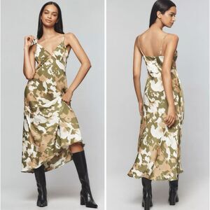 NWT Anthropologie Abstract Print Maxi Slip Dress - Size Small